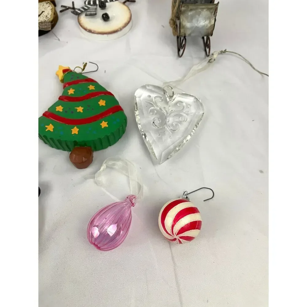 28x VTG Holiday Ornaments Christmas Horse‎ Wood Glass Metal Lot Collectibles